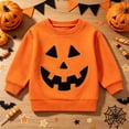 thumbnail image 2 of OJSFQUFP Cute Boys' Casual Halloween Pumpkin Hoodie Unique Embroidered Long Sleeves and Round Neck Hoodie, 2 of 9