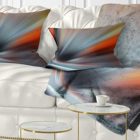 Designart Rays of Speed Large Lines - Abstract Throw Pillow - 12x20