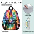 thumbnail image 5 of Colorful Rainbow Tie Dye Spiral Pattern Backpack for School,Cute School Bag,Schoolbag with Adjustable Shoulder Straps & Padded Back,15.25"x11.5"x5.25", 5 of 5