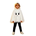 thumbnail image 2 of Gunia Kids White Ghost Poncho Hooded Cape Cloak Pants Cosplay Halloween Role Play Dress-Up Outfits For Boy Girl Stage Performance Holiday Party Wear,White, 2 of 4
