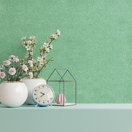 Green Glitter Wallpaper Peel and Stick Sparkle Contact Paper for Cabinets 36"x118" Large Self Adhesive Liner Paper Removable Wallpaper Green Decoractive Vinyl Paper for Walls Bedroom DIY Gift