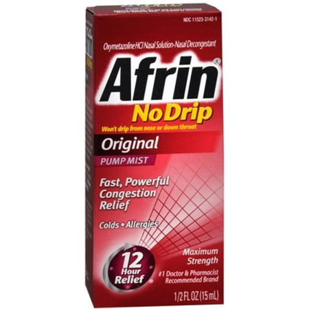 3 Pack - Afrin No Drip Original Nasal Decongestant Pump Mist 15