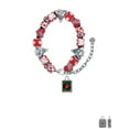 thumbnail image 2 of Silvertone Red Ladybug in Shadow Box Red Christmas Bead Bracelet, 2 of 4