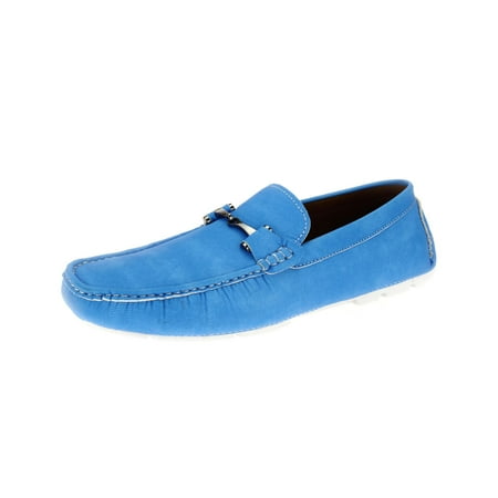

Mens Moccasin Blue Faux Leather Monaco Driving Shoe