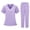 Light Purple, variant on Hogleaql Uniforms Scrubs Set for Women V-Neck Solid Color Short Sleeve Jogger Suits with Pocketss Nurse Tops & Cargo Pant 2025 Medical Nursing Uniform Casual Workwear Scrub Sets Light Blue L