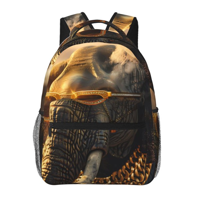 Fotbe Cool Sunglasses Elephant Art Mochila Casual con Estampado para Escuela, Viajes y Actividades al Aire Libre - Duradera, Ligera y Cómoda
