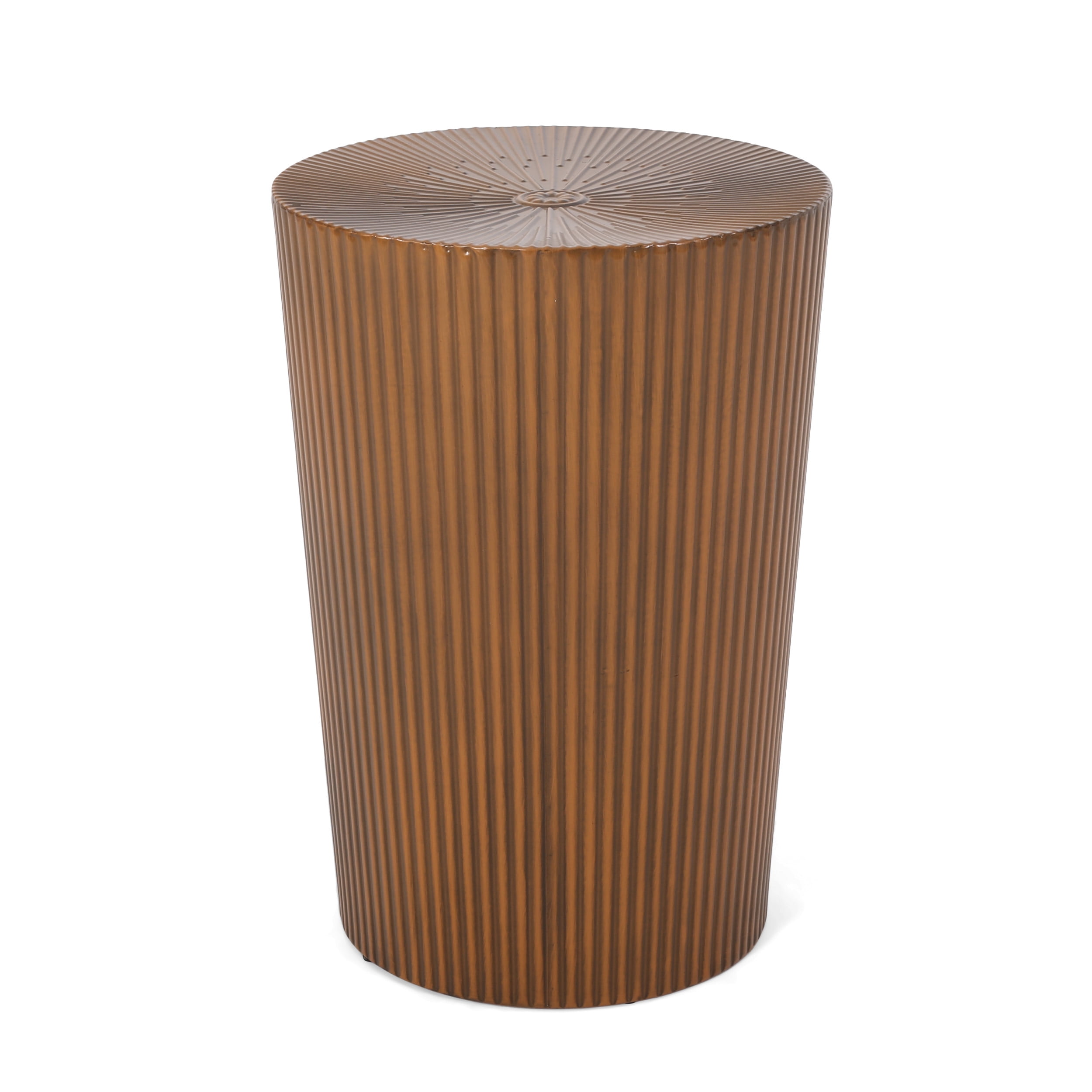 Noble House Bartram Metal Sunburst Side Table, Brushed Antique Bronze