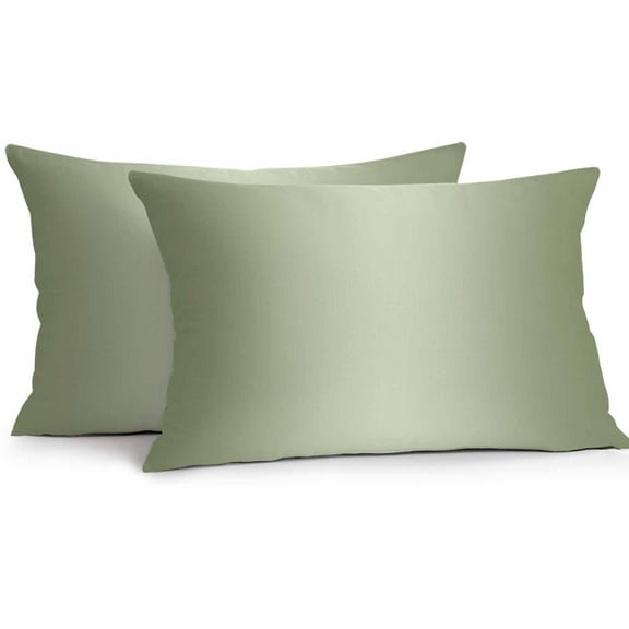 Sage Green Outdoor Pillow Covers Pack of 2 Ombre Solid Color Gradient Modern Art Waterproof Throw Pillow Covers Decorative Cushion Cases for Patio Garden Tent Balcony Couch 20x12 inch