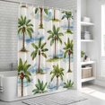 thumbnail image 6 of Summer Palm Trees Bathroom Shower Curtains with 12 Hooks Polyester Waterproof Shower Curtain for Stalls and Bathtubs Pastoral Botanical Tropical Plants Decorative Bathroom Curtain 36x72 Inches, 6 of 9