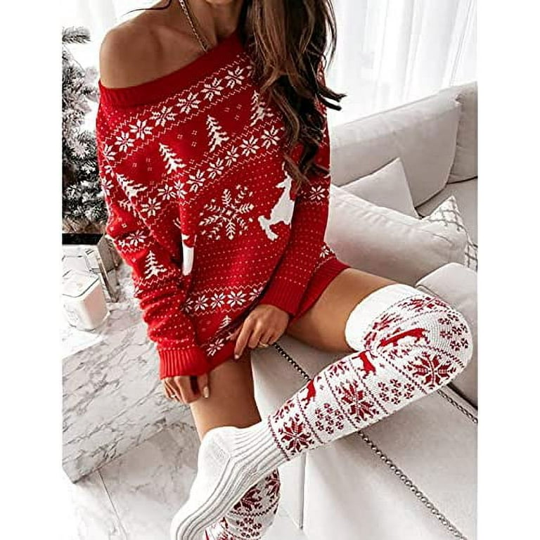 One shoulder christmas sweater online