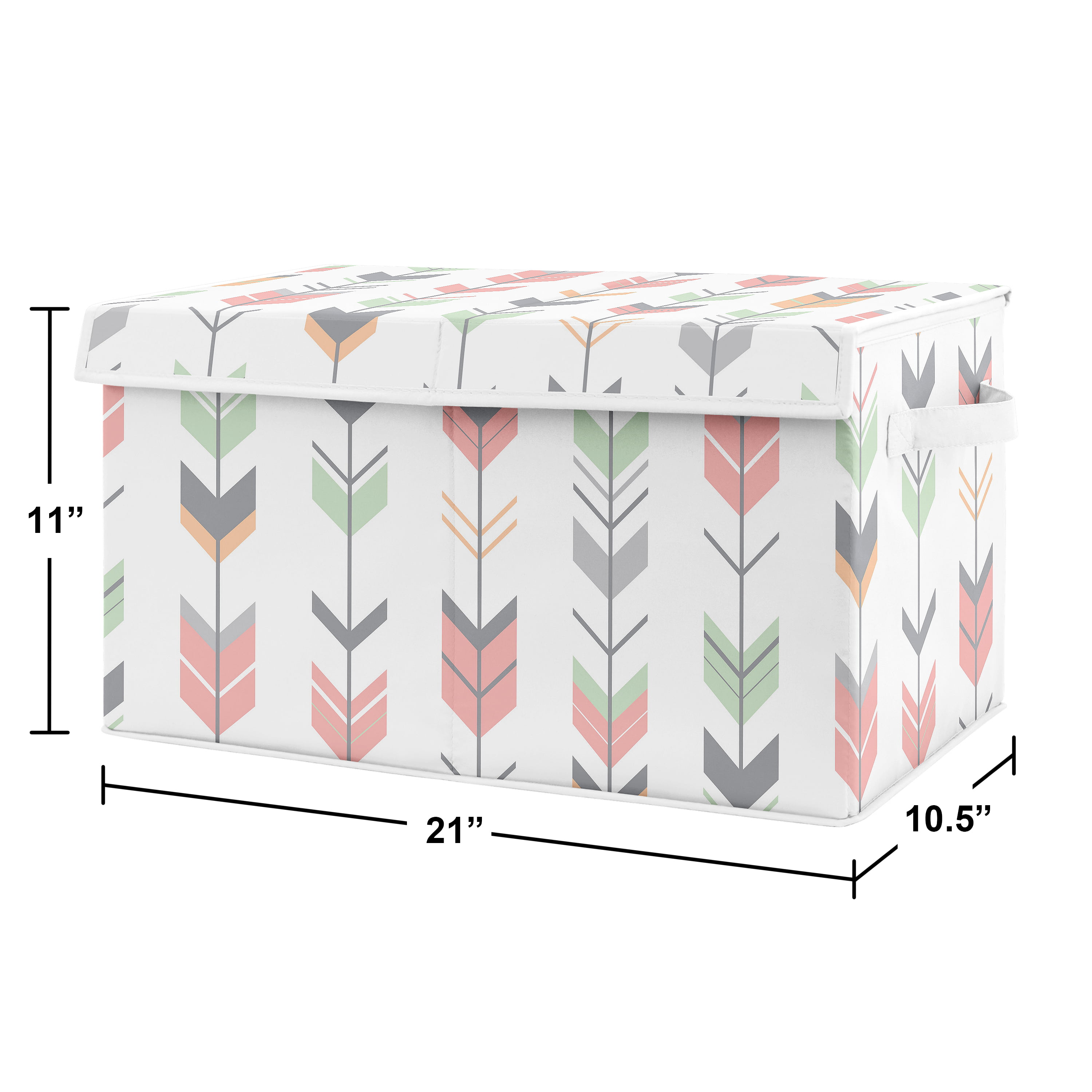 Elephant Grey And Blush Pink Collection Arrow Print Foldable Fabric Storage  Bins