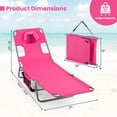 thumbnail image 2 of Costway Patio Tanning Chair,Folding Beach Lounge Chair with 5-Position Adjustable Backrest Pink, 2 of 10