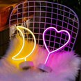 thumbnail image 2 of LOGO Crescent neon, LED Safety Art Wall Luz de neón decorativa Mesa de noche con batería/USB para regalos de niños, habitación de bebé, boda (blanco cálido, 2 of 3