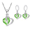 thumbnail image 5 of Hyasfey 1 Set Drop Earrings Geometric Rhinestone High Gloss Cubic Zirconia Fine Workmanship Decoration Shinny Heart-shaped Pendant Necklace Women Accessory, 5 of 8