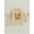 thumbnail image 2 of Bagilaanoe Toddler Baby Girl Knitted Sweater Long Sleeve Letter Embroidery Pullover 6M 12M 2T 3T 4T 5T 6T Kids Warm Jumpers Tops Fall Loose Knitwear, 2 of 9