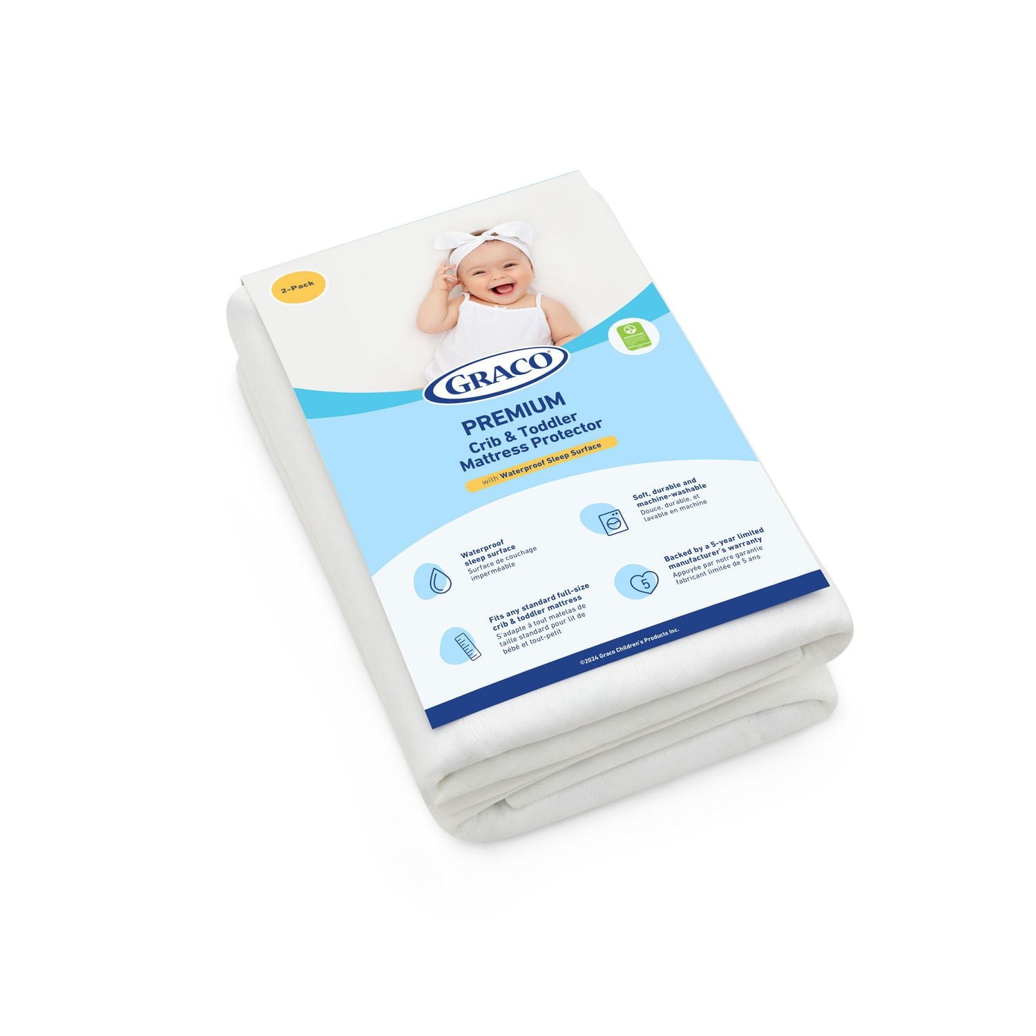 Graco Premium Waterproof Crib and Toddler Mattress Protector