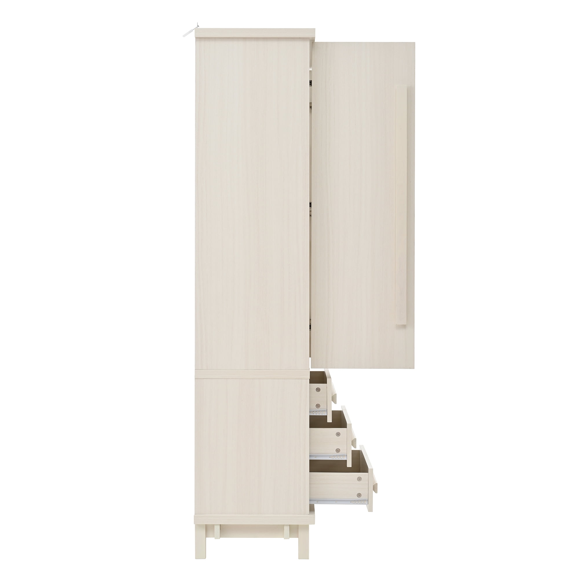 Euroco 70" Kitchen Pantry Cabinet,Large Food Storage Pantry Cabinet with 2 Cabinet Shelves,6 Door Shelves & 3 Drawers,Freestanding Tall Cupboard for Kitchen, Dining Room, Living Room, Bathroom,White