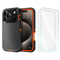 3-in-1 Entronix Bundle designed for iPhone 17 Pro Max, Heavy Duty Case, 2 Tempered Glass