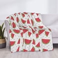 thumbnail image 4 of Salouo Hand Drawn Watermelon Print Throw Blanket Gifts for Women Men Soft Flannel Blanket for Home Living Room Decor Bedroom Blanket Gifts for Mom Dad -50"x40", 4 of 7