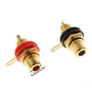 1 Pair RCA Female Socket Connector Chassis Panel Mount Adapter Audio Terminal Pl