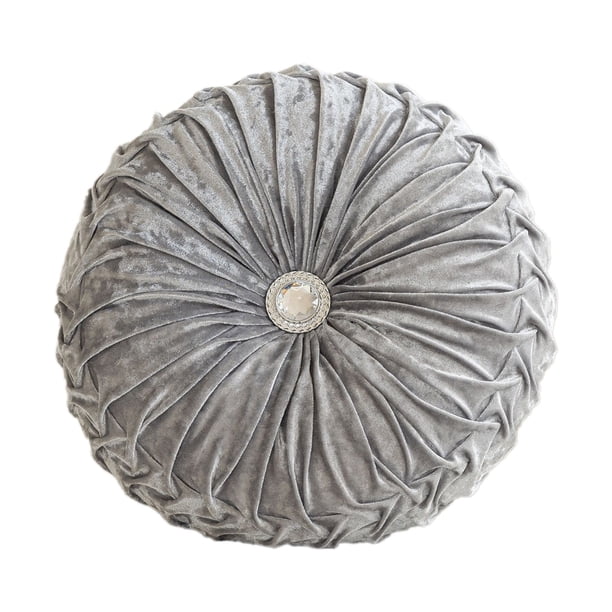 Sofa Vama Ropa de Cama Cojín redondo de terciopelo con forma de flor de hielo y rueda para sofá, mesita de noche, ventana, futón, calabaza for Navideño