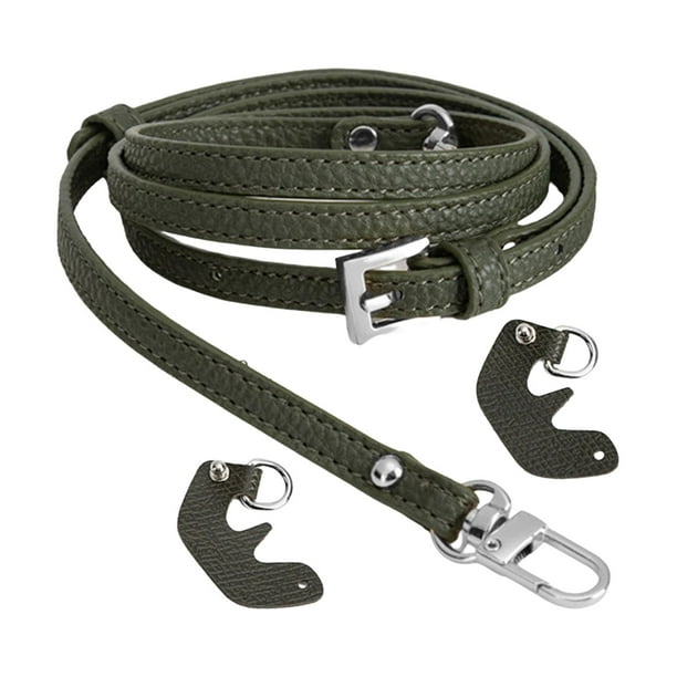 Correa para bolso de mano, correa de PU para bolso de hombro sin hebilla perforada, ajustable Verde