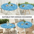 thumbnail image 7 of Blue White Tie Dye Swirl Pattern Round Fitted Tablecloth with Elastic Edge,Dining Table Cover Waterproof,Outdoor Round Tablecloth for Camping,Dining,Indoor and Outdoor, 7 of 7