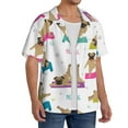 thumbnail image 4 of Wukai Yoga Dogs Poses Men's Casual Short-Sleeve Button Down Shirt - Lightweight Summer Dress Shirt for Daily Wear-XX-Large, 4 of 7