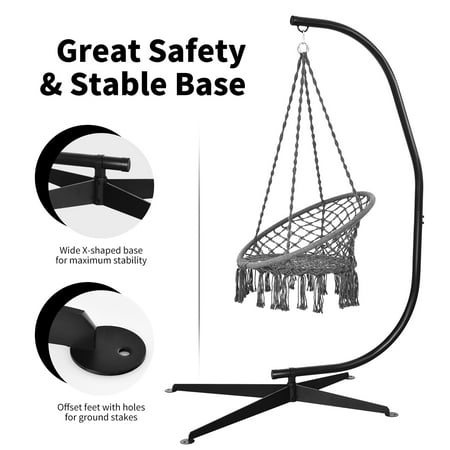 C Shaped Hammock Frame Stand Solid Steel Construction For Hanging Swing Chair Canada C Shaped Hammock Frame Stand Solid, C Shaped Hammock Chair Stand