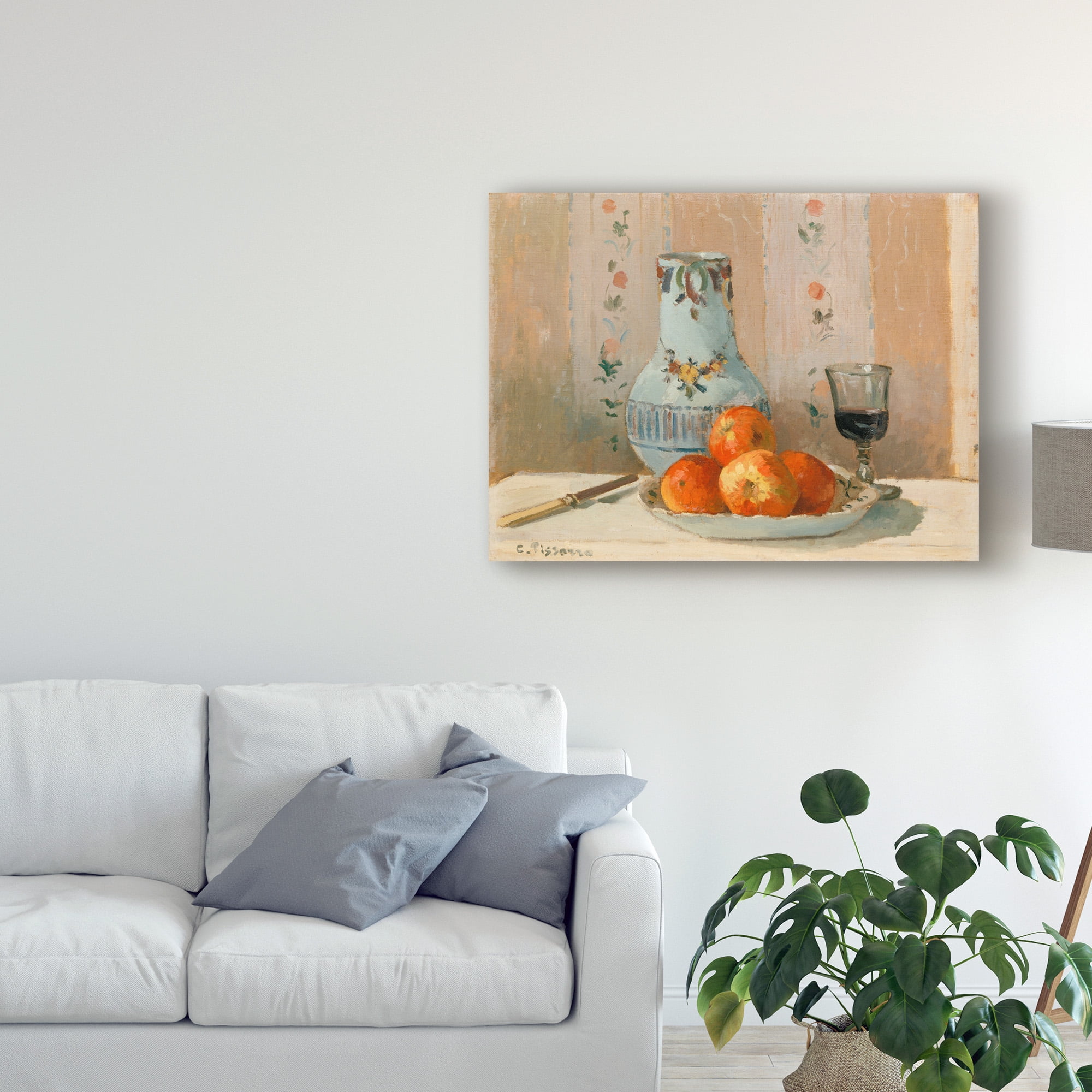 Trademark Fine Art 'Still Life with Apples and Pitcher' Canvas Art by Camille Pissarro