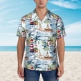 thumbnail image 2 of Fotbe Watercolor Sailboat Camisa Hawaiana para Hombre Unisex – Camisa Casual de Verano con Botones de Manga Corta de Algodón y Lino,Medium, 2 of 7