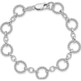 thumbnail image 4 of Sterling Silver Twist Circle Link Bracelet Made In India qg1527-7.25, 4 of 5