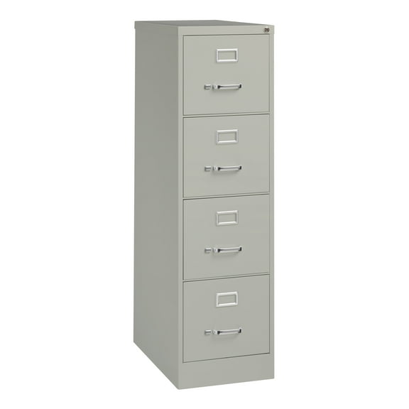 Hirsh 25" Deep 4 Drawer Letter Width Metal Vertical File Cabinet, Commercial Grade, Gray