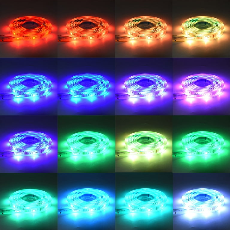 MeAddHome USB Music Voice Control LED Strip Lights Kit Waterproof 2M/3M/5M  5050RGB LED Strips Light Flexible Color Changing Strip Lights with 24 Keys