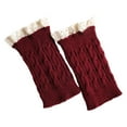 thumbnail image 5 of Harmtty 1 Pair Calf Covers for Boots Lace Trim Knitted Thick Keep Warm Over-the-Knee Socks High Elasticity Anti-slip Footless Calf Sleeves, 5 of 8