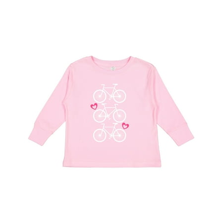 

Inktastic Biking Gifts Bicycle Silhouette Gift Toddler Toddler Girl Long Sleeve T-Shirt