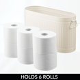 thumbnail image 3 of mDesign Large Steel Toilet Paper 6-Roll Bathroom Organizer Bin Box, Cream, 3 of 7