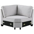 thumbnail image 4 of Devion Furniture Polyester Fabric U-Shaped Sectional Sofa in Light Gray, 4 of 6