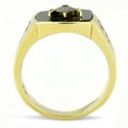 thumbnail image 3 of RareGem TK3223 - IP Gold(Ion Plating) Stainless Steel Ring with Synthetic Onyx in Jet, 3 of 4