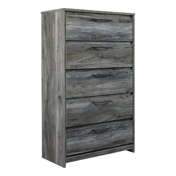 Bowery Hill 31" 5-Drawer Engineered Wood Chest in Smokey Gray