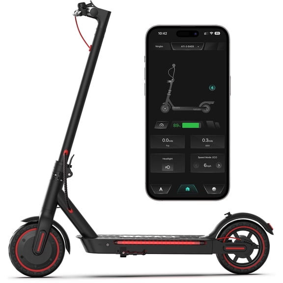 Electric Scooters for Adults&Teen, 550W Motor 19Mph Top Speed E-Scooter, 21 Miles Range, Folding w/Side Lights, UL2272 Dual Brake & App