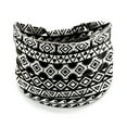 thumbnail image 2 of rygai Wide Sweat Absorbing Sports Headband Quick Drying Stretchy Women Bohemia Style Plaid Pattern Yoga Headwrap Hair Ties,Dark Gray, 2 of 8