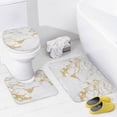 thumbnail image 4 of 4Pcs Luxury Rose Gold Foil Marble Shower Curtain Sets, Bathroom Set Decor with Non-Slip Bath Mat, Toilet Lid Rug and Contour Mat, 72 x 72inch, 4 of 8