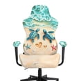 thumbnail image 3 of Whosucclay Beach Turtle Starfish Heart Print Gaming Chair Cover, Stretchable Machine Washable Computer Chair Seat Slipcovers with Armrest Cover Fits Most Office/PC Chairs & Racing Style Seats, 3 of 8