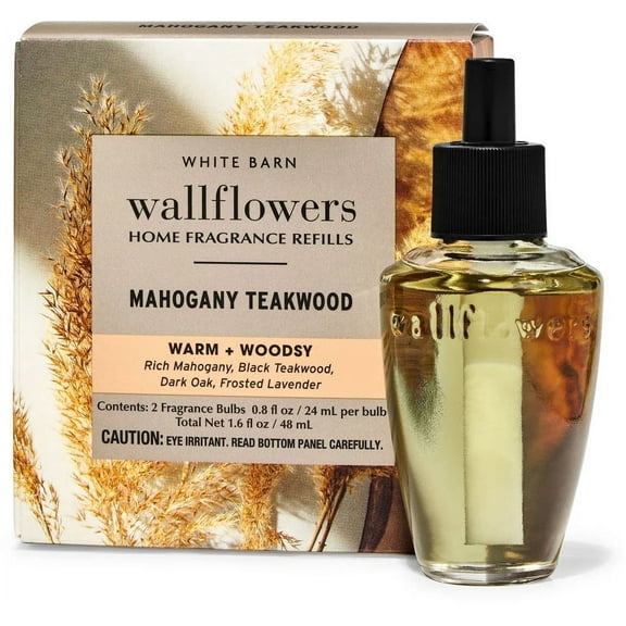 White Barn Wallflowers Mahogany Teakwood refills 2 pack, 0.8 fl oz each