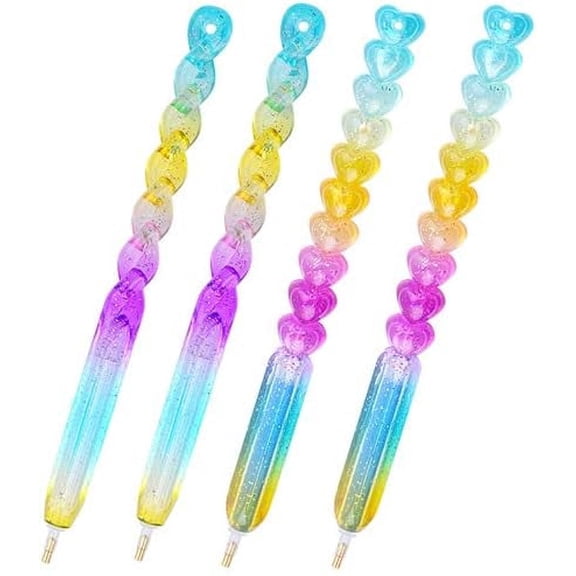 4-Pack Diamond Painting Drill Pen, Point Drill Pen Cute Diamond Painting Tools for Nail Art DIY Decoration - 2 Styles