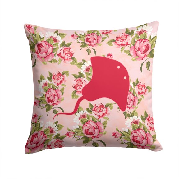 Stingray Shabby Chic Pink Roses Fabric Decorative Pillow