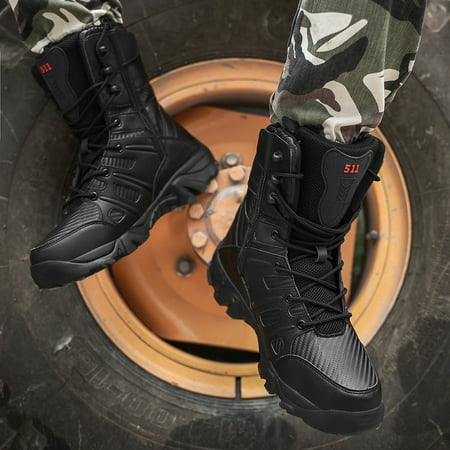 TENGTA Men's Military Tactical Boots, Water Repellent Lightweight Mid ...