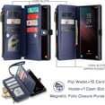 thumbnail image 3 of for Samsung Galaxy S23 Ultra Case,【RFID Blocking】for Samsung S23 Ultra Wallet Case for Women Men, PU Leather Magnetic Flip Strap Zipper Card Holder Phone Case for Galaxy S23 Ultra, Dark Blue, 3 of 6