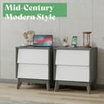 thumbnail image 6 of Merluxy Nightstands Set of 2, Mid-Century Wood End Side Table, White & Grey Walnut, 6 of 7